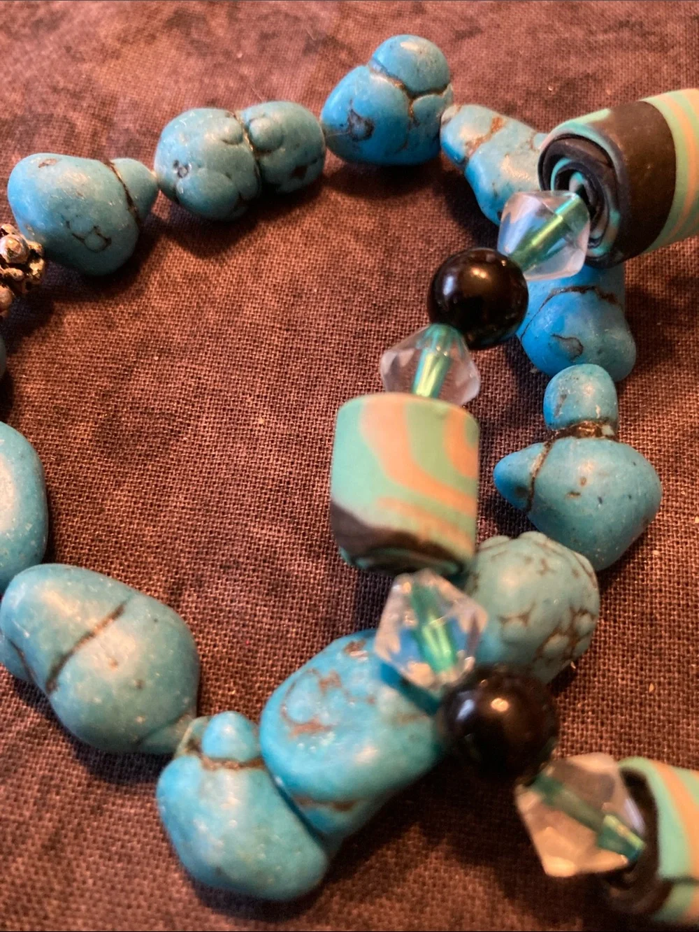 Turquoise Colored Beaded Women's Bracelet Set of 3